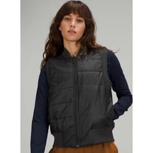 Lululemon Non-Stop Bomber Reversible Vest, Black 10 Athletic Athleisure Run Hike